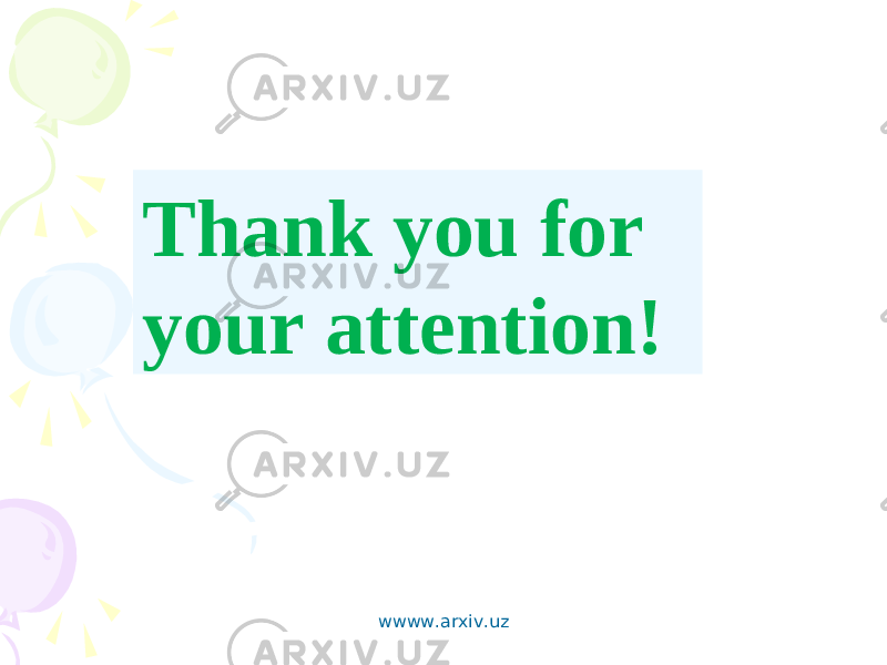 Thank you for your attention! wwww.arxiv.uz 