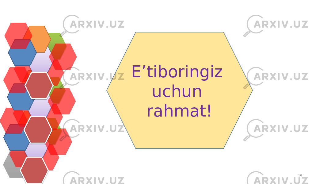 19E’tiboringiz uchun rahmat! 