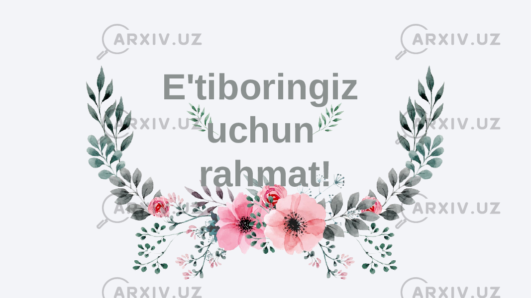 E&#39;tiboringiz uchun rahmat! 