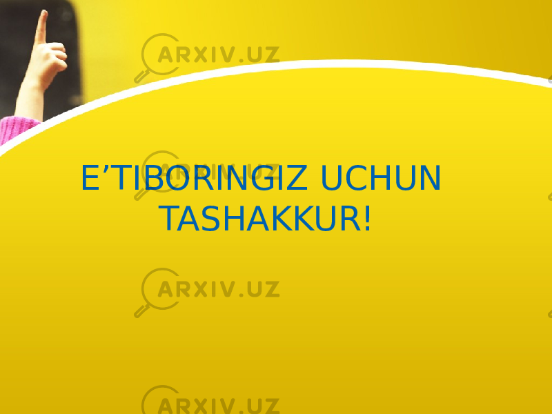 E’TIBORINGIZ UCHUN TASHAKKUR! 