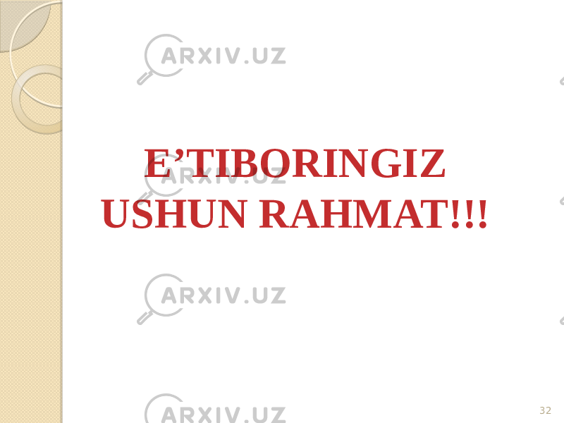 32E’TIBORINGIZ USHUN RAHMAT!!! 