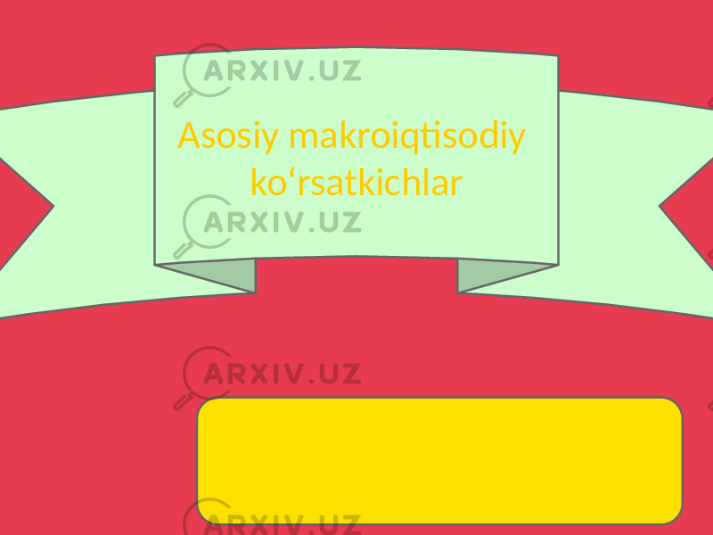 Asosiy makroiqtisodiy koʻrsatkichlar 