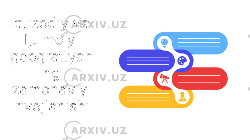 Iqtisodiy va Ijtimoiy geografiyan ing zamonaviy rivojlanishi 