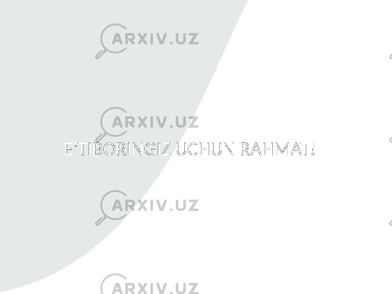 E&#39;TIBORINGIZ UCHUN RAHMAT! 