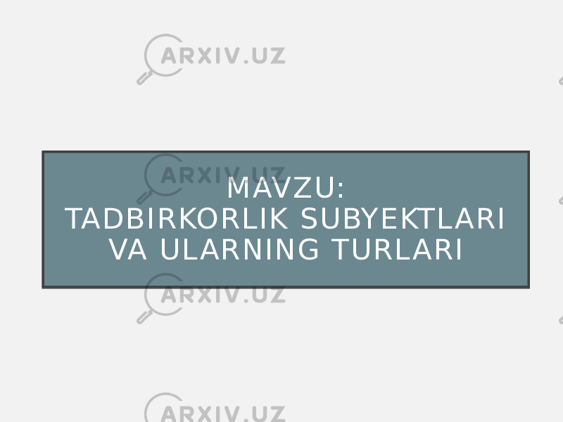 M AV Z U : TA D B I R KO R L I K S U BY E KT L A R I VA U L A R N I N G T U R L A R I01 07 03 