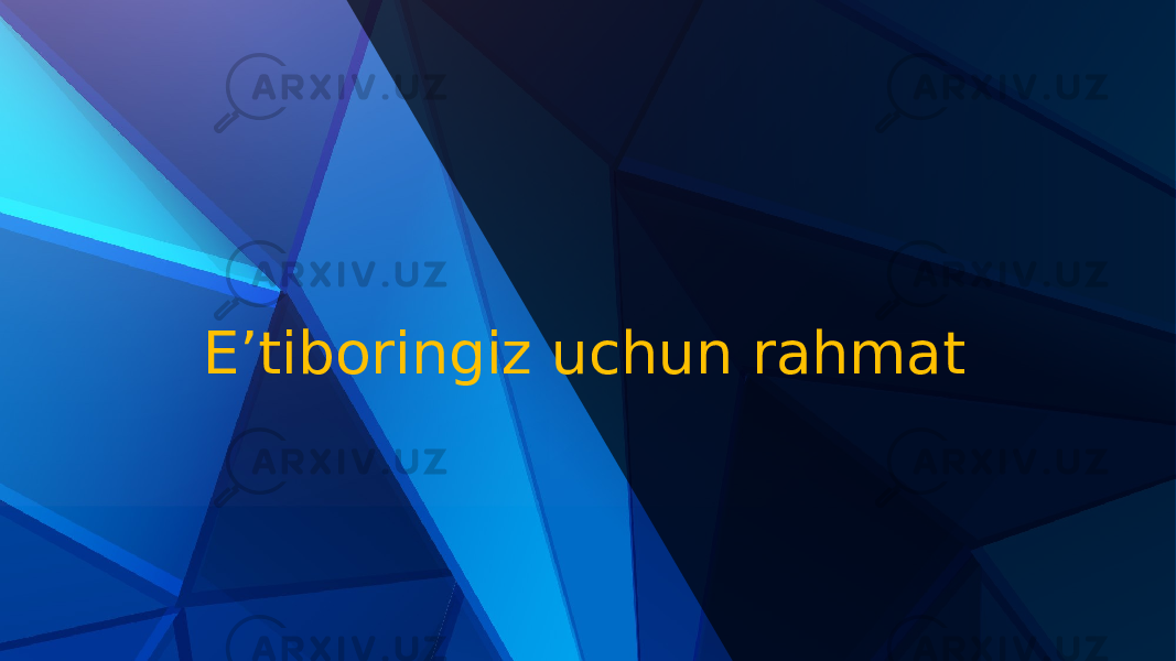Eʼtiboringiz uchun rahmat 