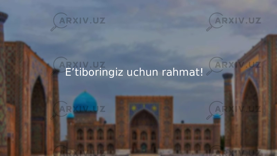 E’tiboringiz uchun rahmat! 