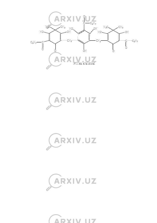 H 3 C C H 3 H O O H C C H 2 OOC 3 H 7 H O O H C H 2O HCO C 3 H 7 H 3 C C H 3 H O O H C O C 3 H 7 O Filiks kislotasi 