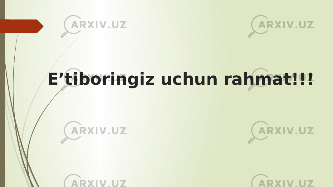 E’tiboringiz uchun rahmat!!! 