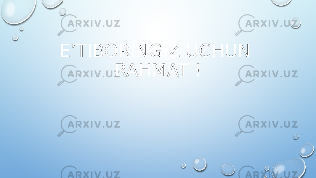 E’TIBORINGIZ UCHUN RAHMAT ! 