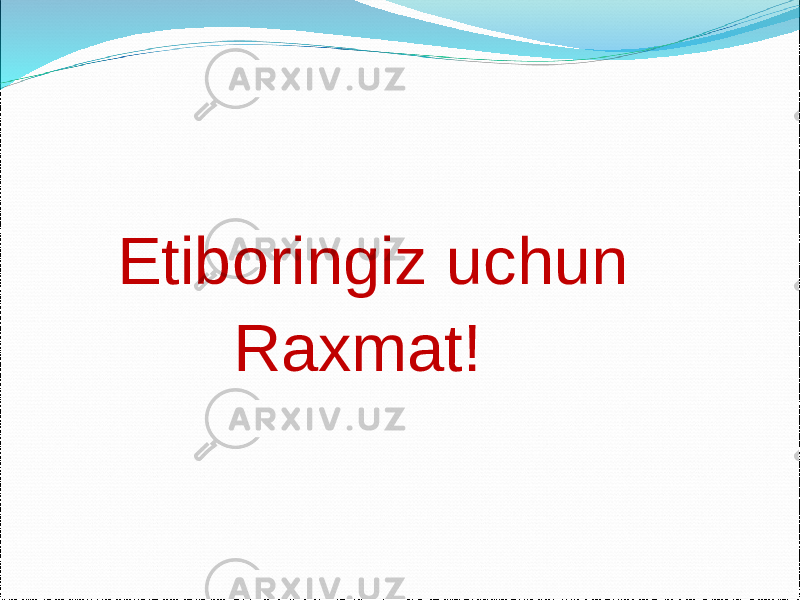 Etiboringiz uchun Raxmat! 