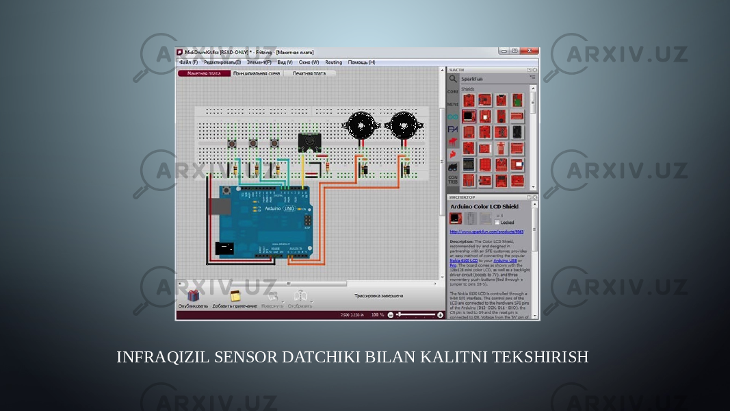 INFRAQIZIL SENSOR DATCHIKI BILAN KALITNI TEKSHIRISH 