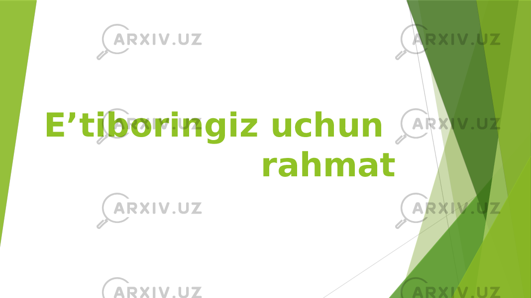 Eʼtiboringiz uchun rahmat 