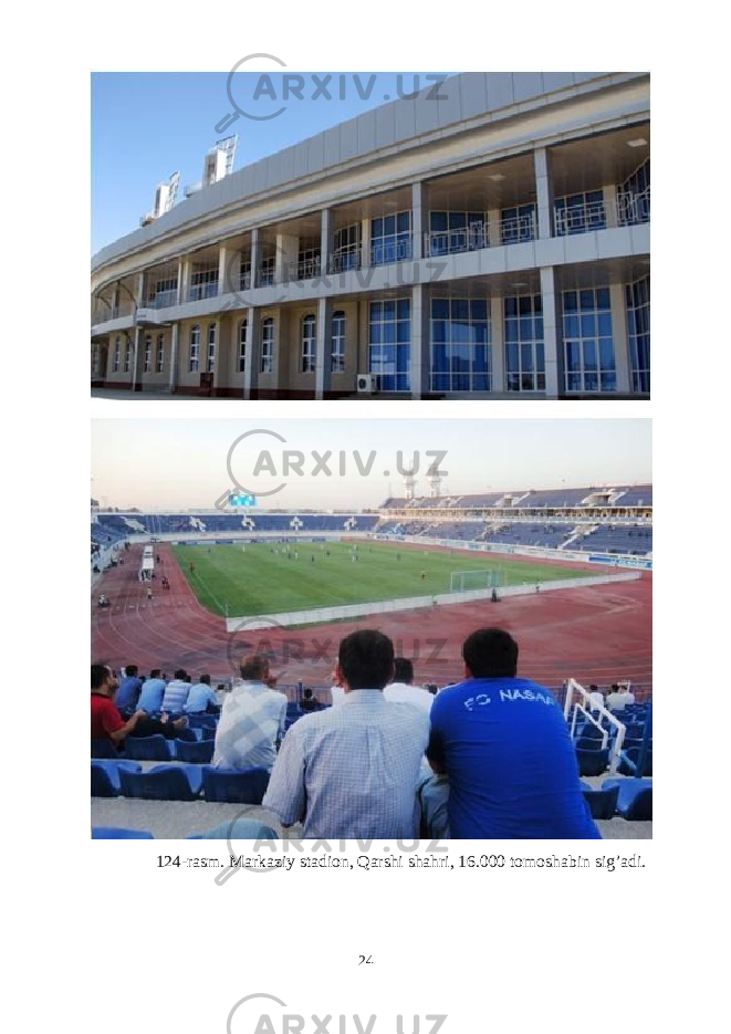124-rasm. Markaziy stadion, Qarshi shahri, 16.000 tomoshabin sig’adi. 24 