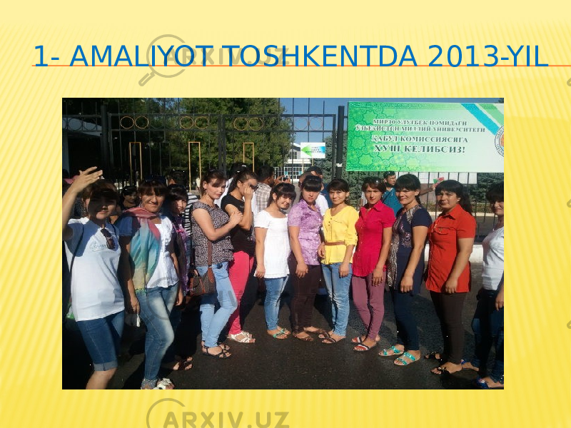 1- AMALIYOT TOSHKENTDA 2013-YIL 