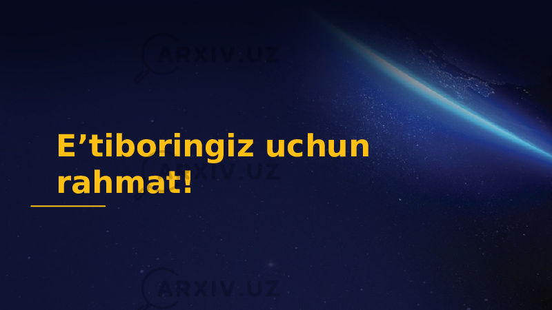 Eʼtiboringiz uchun rahmat! 