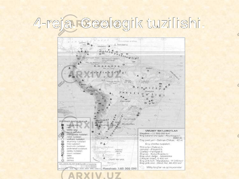 4-reja. Geologik tuzilishi. 