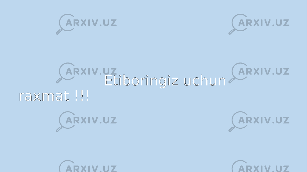  Etiboringiz uchun raxmat !!! 