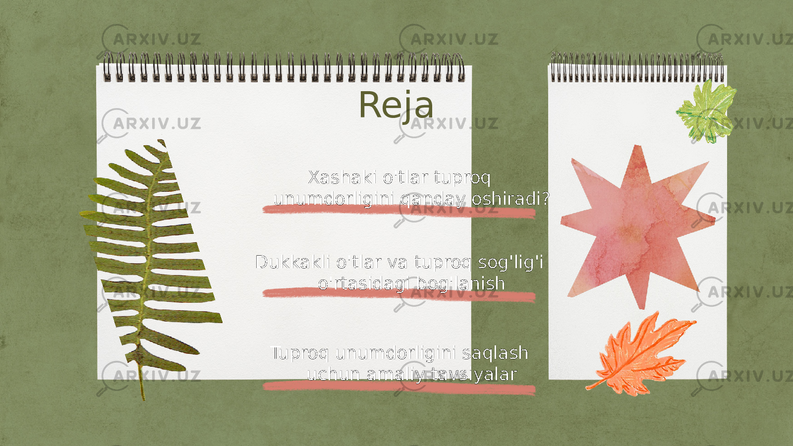 Reja Xashaki o&#39;tlar tuproq unumdorligini qanday oshiradi? Dukkakli o&#39;tlar va tuproq sog&#39;lig&#39;i o&#39;rtasidagi bog&#39;lanish Tuproq unumdorligini saqlash uchun amaliy tavsiyalar 