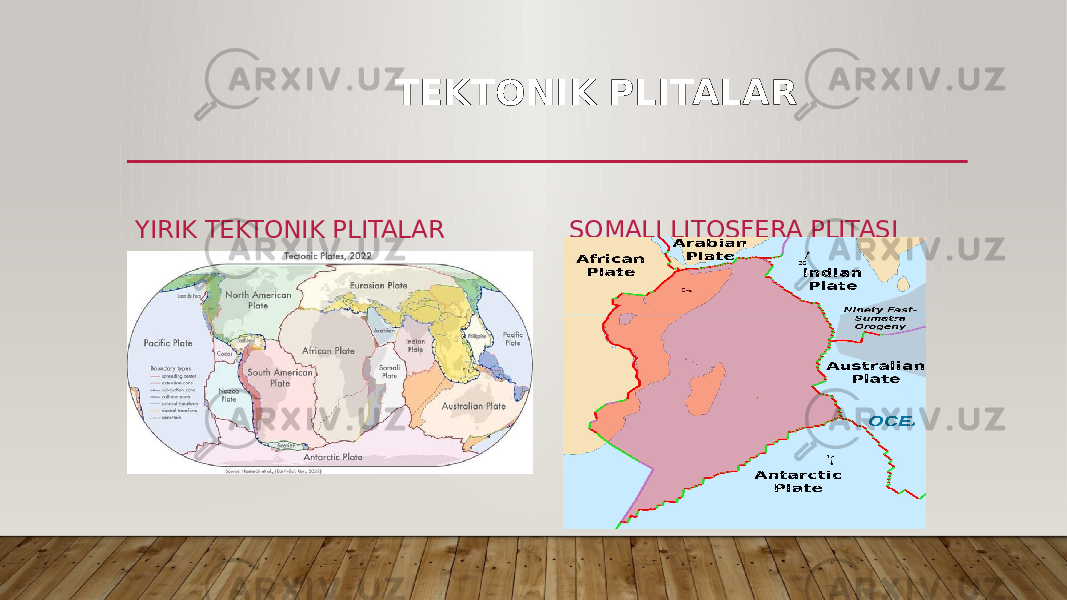  TEKTONIK PLITALAR YIRIK TEKTONIK PLITALAR SOMALI LITOSFERA PLITASI 