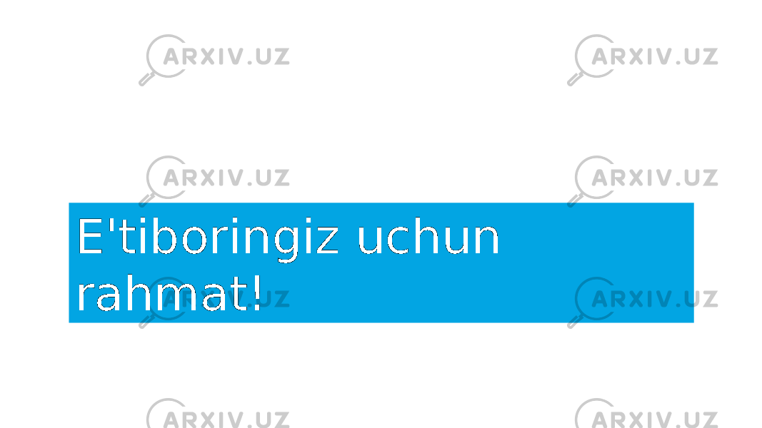 E&#39;tiboringiz uchun rahmat! 