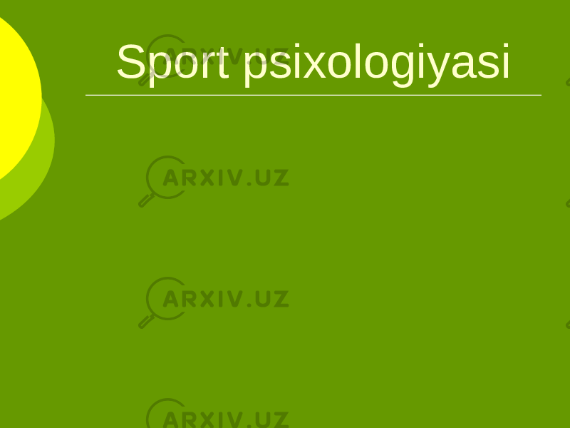 Sport psixologiyasi 