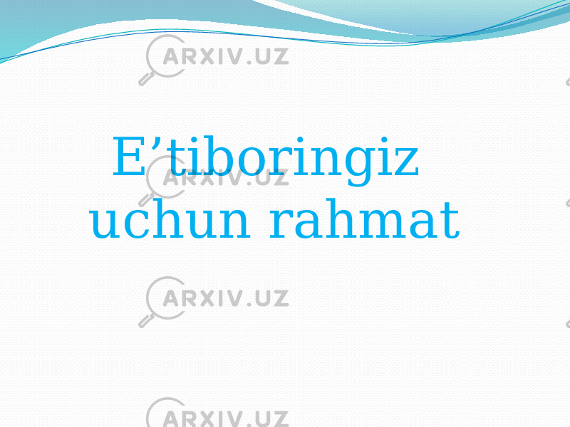 E’tiboringiz uchun rahmat 