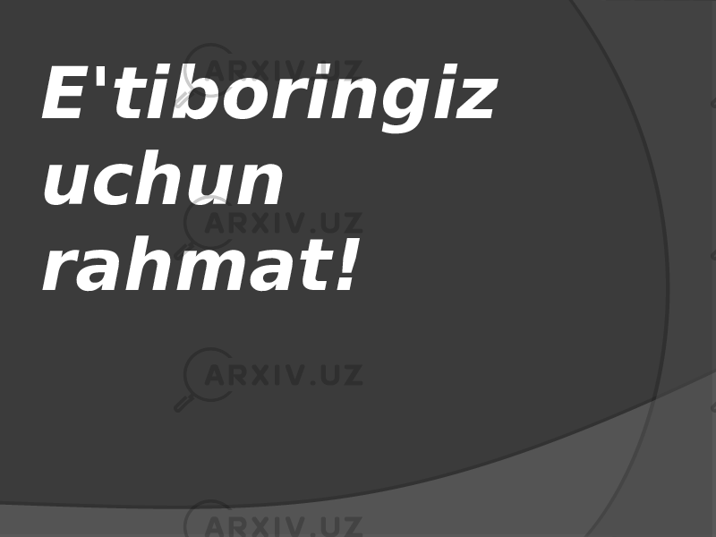 E&#39;tiboringiz uchun rahmat! 