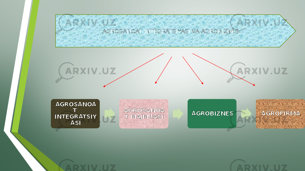 AGROSANOA T INTEGRATSIY ASI AGROSANOA T MAJMUASI AGROBIZNES AGROFIRMAAGROSANOAT INTEGRATSIYASI VA AGROBIZNES. 