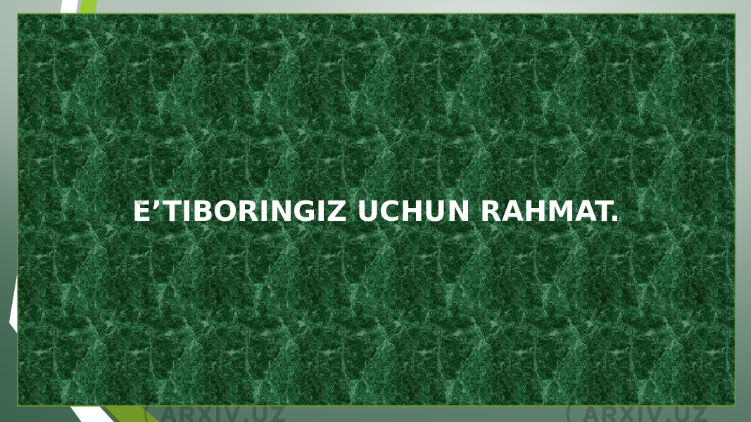 E’TIBORINGIZ UCHUN RAHMAT. 