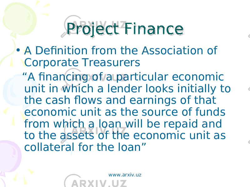 existing finance definition