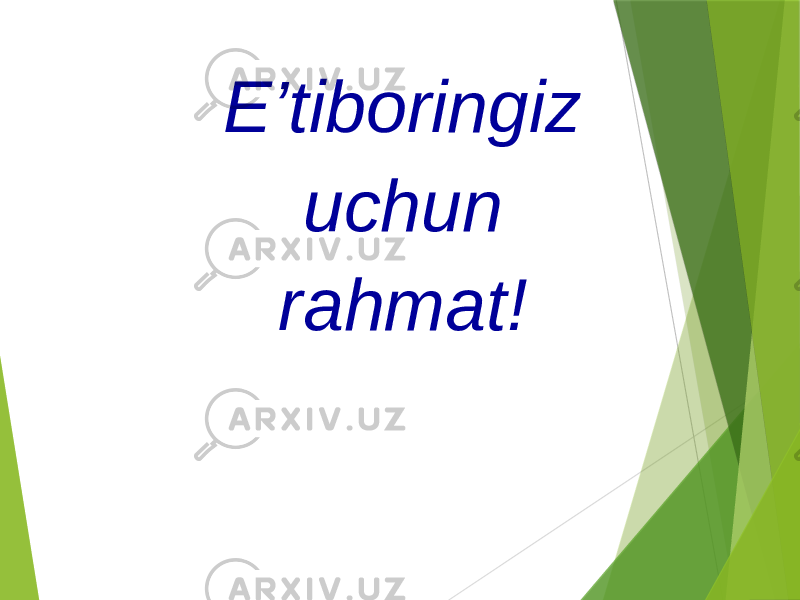 E’tiboringiz uchun rahmat! 