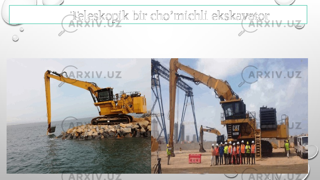 Teleskopik bir cho’michli ekskavator 