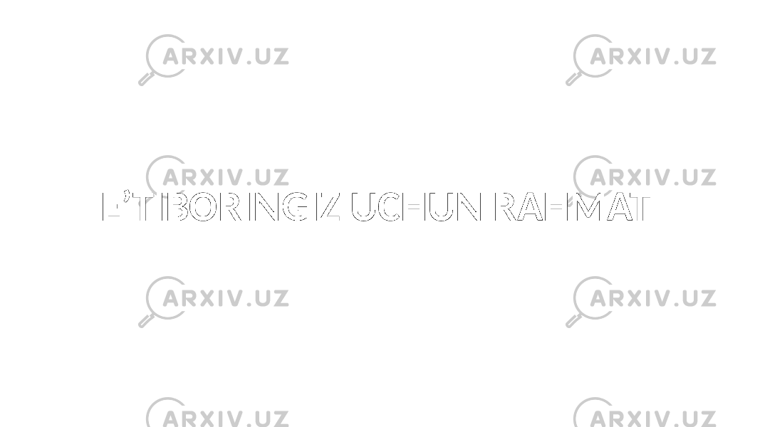 E’TIBORINGIZ UCHUN RAHMAT 