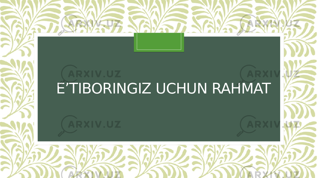 E’TIBORINGIZ UCHUN RAHMAT 