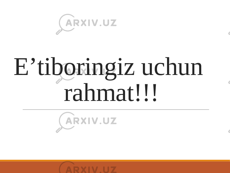 Eʼtiboringiz uchun rahmat!!! 