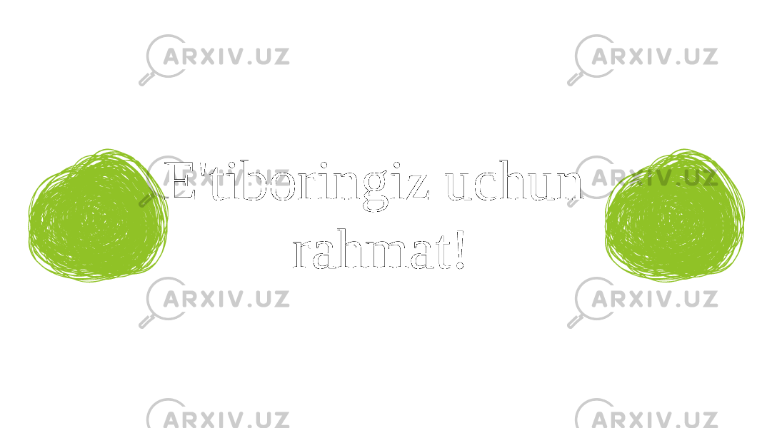 E&#39;tiboringiz uchun rahmat! 