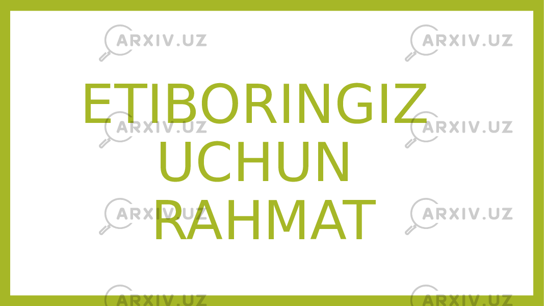 ETIBORINGIZ UCHUN RAHMAT 