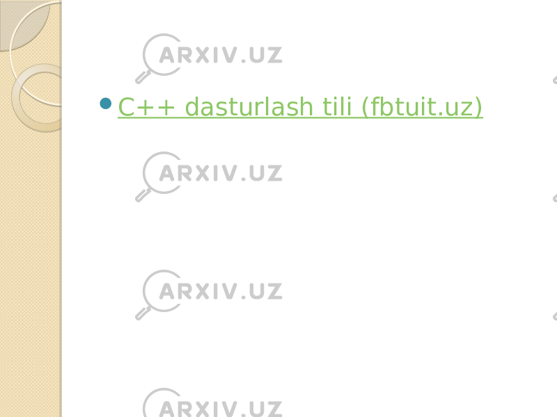  C++ dasturlash tili (fbtuit.uz ) 