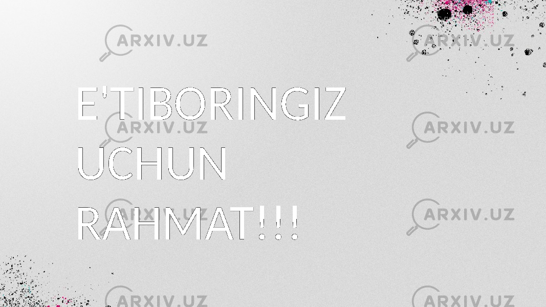 E&#39;TIBORINGIZ UCHUN RAHMAT!!! 