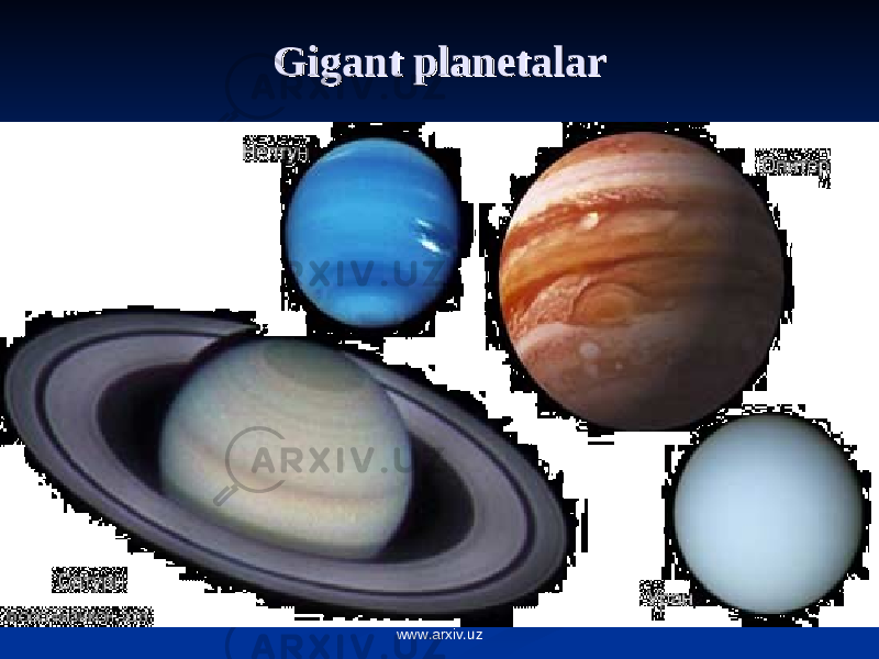 Gigant planetalarGigant planetalar www.arxiv.uz 