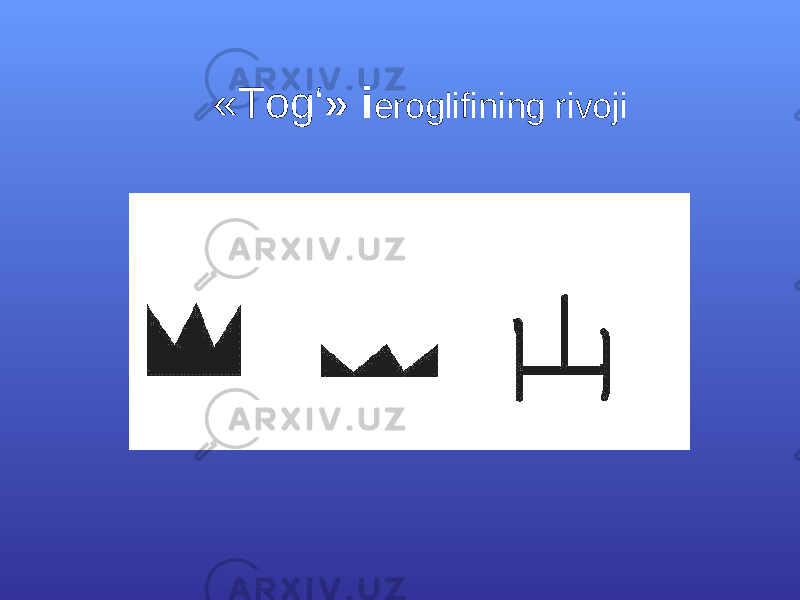  «Тog‘ » i еroglifining rivoji 