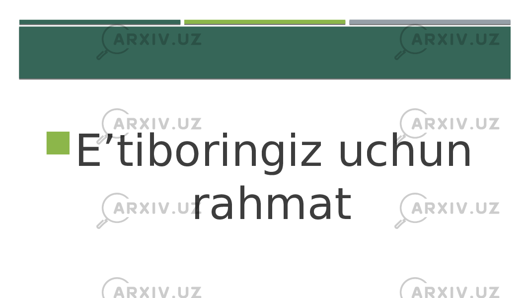  E’tiboringiz uchun rahmat 