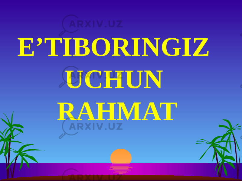 E’TIBORINGIZ UCHUN RAHMAT 