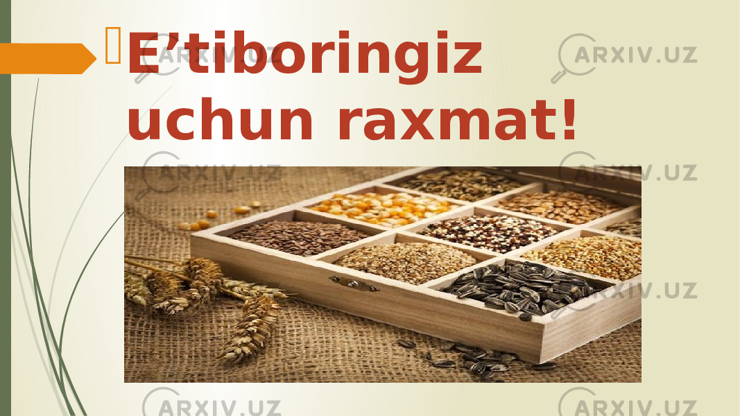  E’tiboringiz uchun raxmat! 