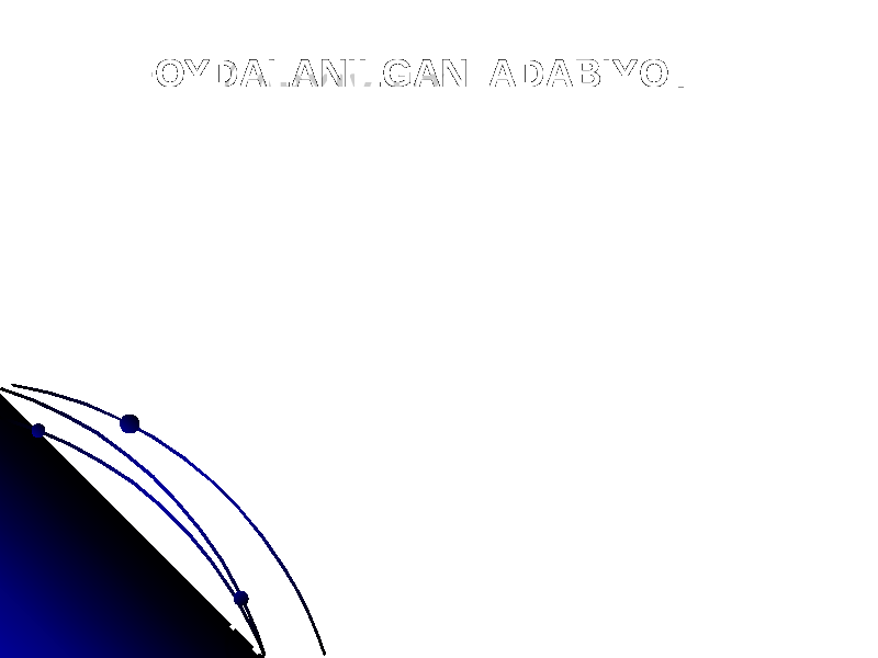  FOYDALANILGAN ADABIYOT 