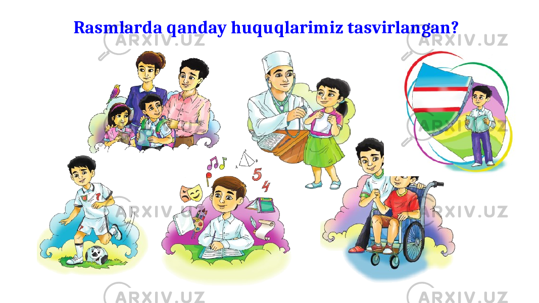 Rasmlarda qanday huquqlarimiz tasvirlangan? 