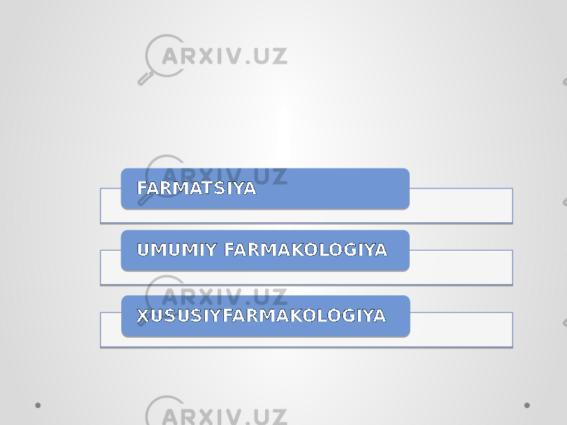 FARMATSIYA UMUMIY FARMAKOLOGIYA XUSUSIY FARMAKOLOGIYA 0F 22 26 0F 