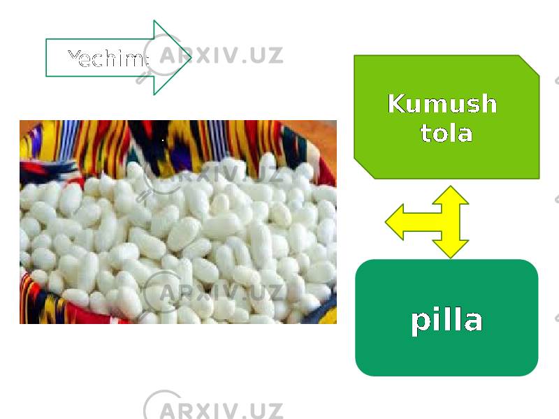 Kumush tolaYechim: pilla 