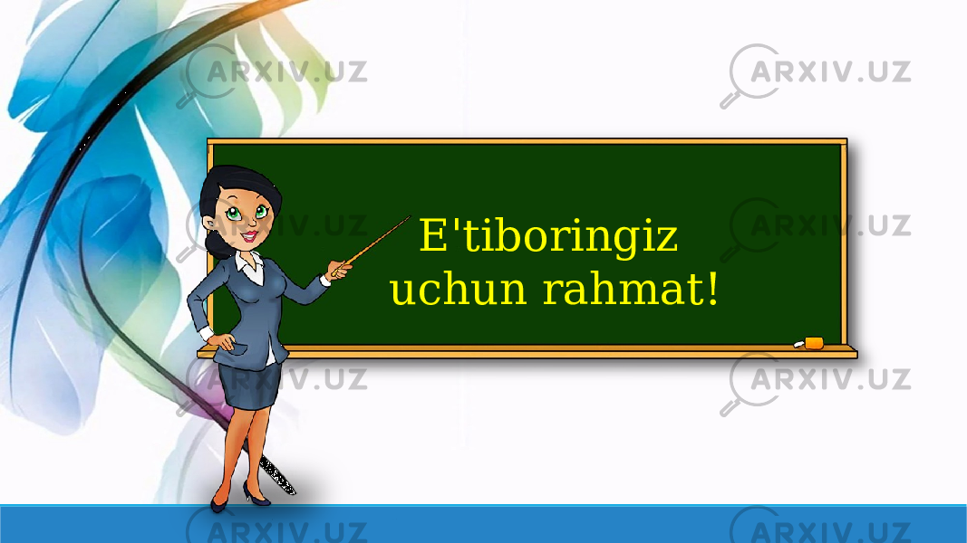 E&#39;tiboringiz uchun rahmat! 